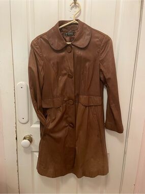Marks & Spencer Autograph Weekend Brown Leather Trench